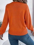 White Hollow Out Pointelle Knit Sweater - TEVQA