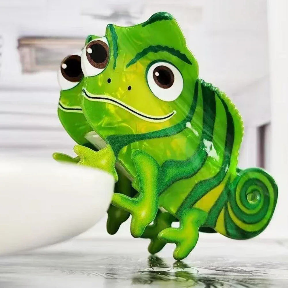 Whimsical Chameleon Acrylic Hair Clip (2.8 Inch) - TEVQA
