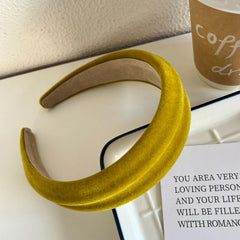 Jumbo Fluted Velvet Headband - 1.6 Inch Wide Padded Statement Band