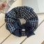 Oversized plaid scrunchie with textured bow - View 7 | TEVQA
