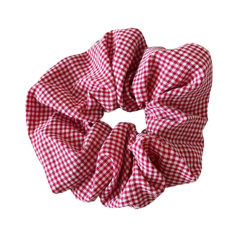 Red and white gingham scrunchie