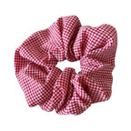 Red and white gingham scrunchie