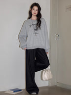 Embroidered puppy graphic sweatshirt - View 6 | TEVQA