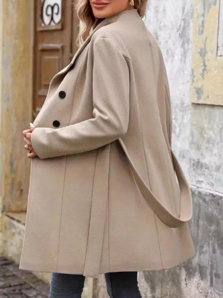 The Olivia Belted Wool-Blend Coat - TEVQA