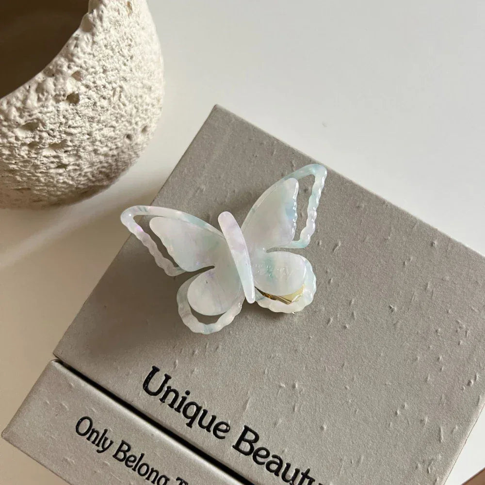 Iridescent butterfly hair clip made of acetate - View 9 | TEVQA