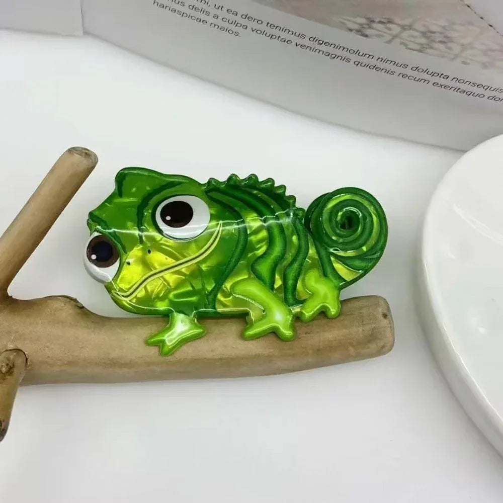 Whimsical Chameleon Acrylic Hair Clip (2.8 Inch) - TEVQA