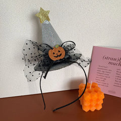 Glitter Mini Witch Hat Headband - 5 Inch Sparkly Halloween Party Accessory