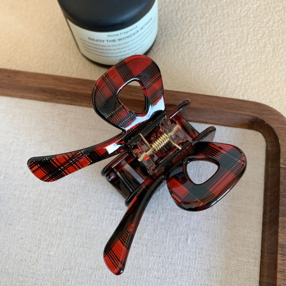 Acetate Bow Hair Claw Clip - 2.7 Inch Preppy & Patterned Hair Accessory