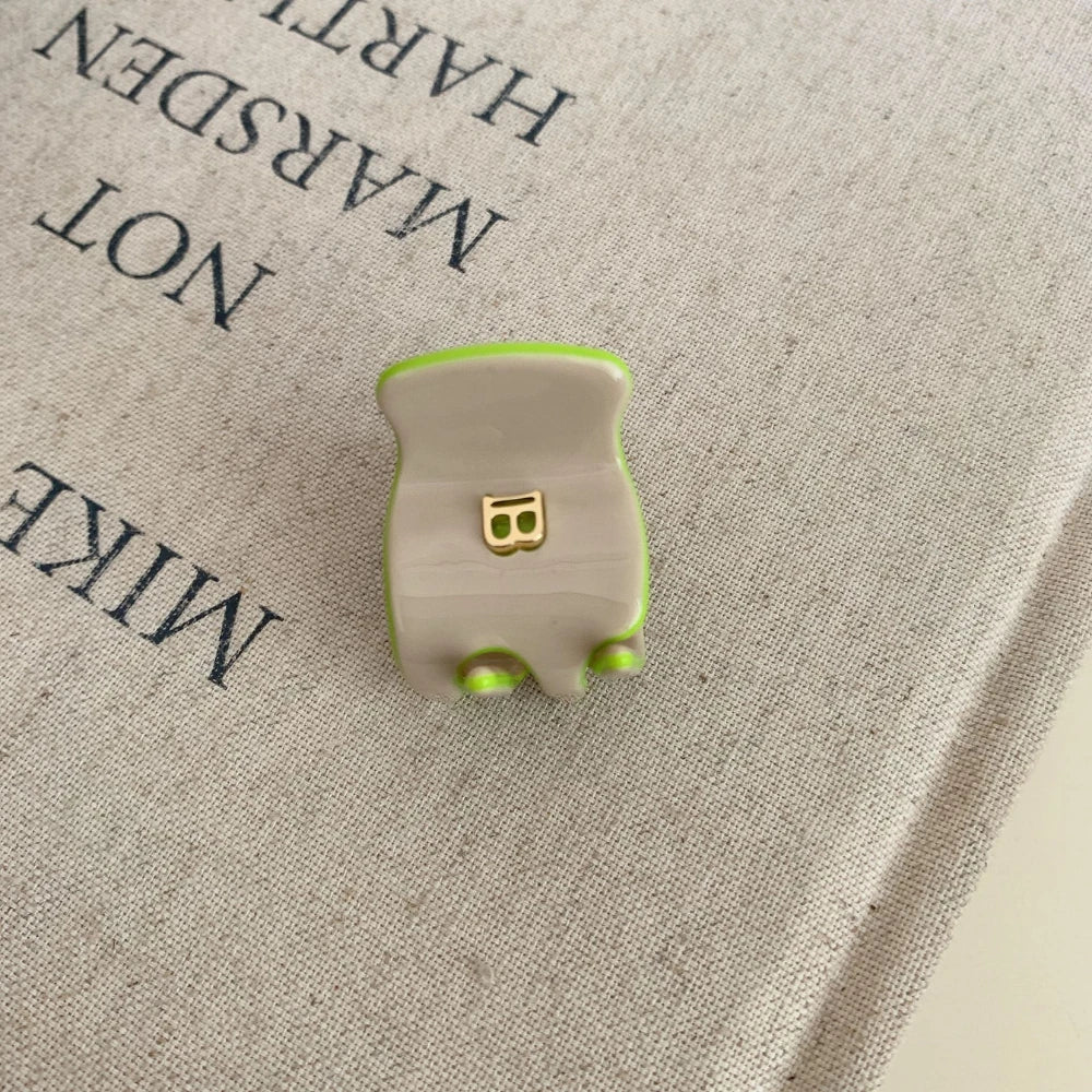 "B" Monogram Acetate Hair Claw Clip (2 Sizes)