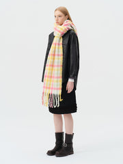 Dopamine Pastel Rainbow Plaid Scarf