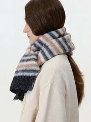 Fuzzy Rainbow Gradient Scarf - View 11 | TEVQA