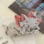 3.5 Inch Parisian Kitten Acetate Hair Claw - White & Pink Bow Design - TEVQA