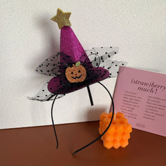 Glitter Mini Witch Hat Headband - 5 Inch Sparkly Halloween Party Accessory