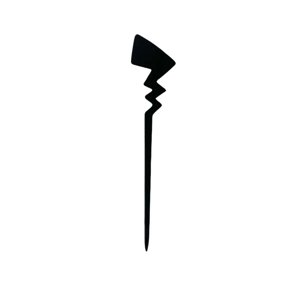 Long Acetate Lightning Bolt Hair Stick - 7.1 Inch Bun Pin - TEVQA Main image