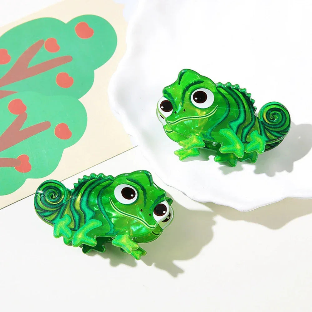 Whimsical Chameleon Acrylic Hair Clip (2.8 Inch) - TEVQA