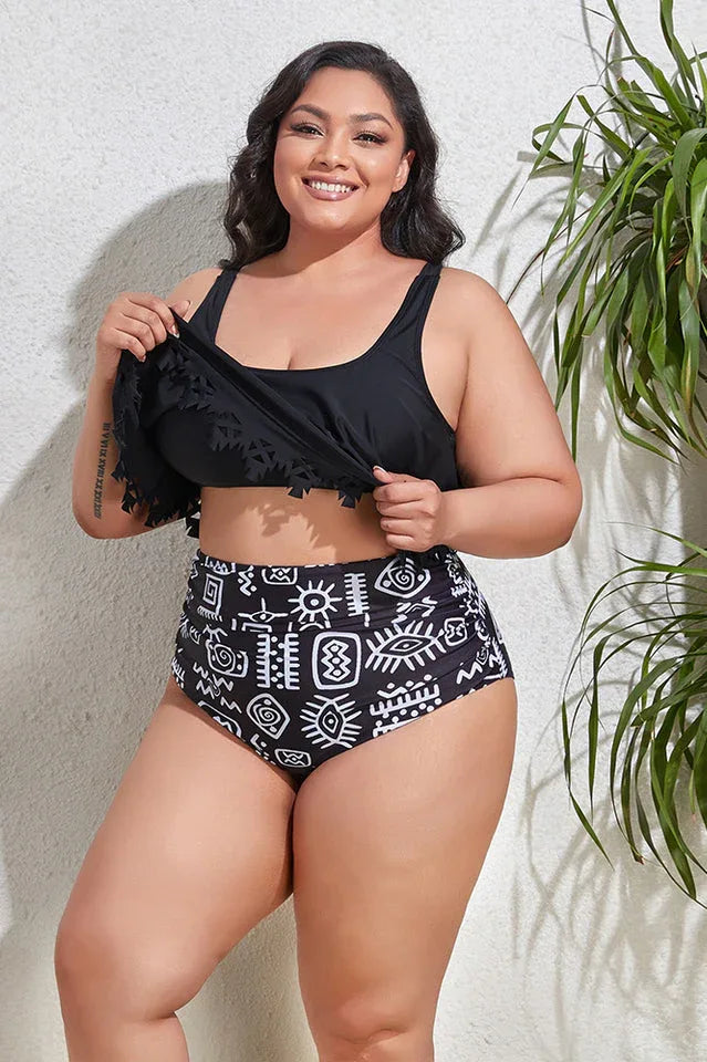 Floral High Waist Bikini Set - View 19 | TEVQA