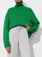 Classic oversized high neck knit sweater - View 23 | TEVQA