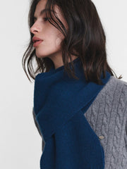 100% Wool Knitted Scarf Solid Red Warm Neck Wrap