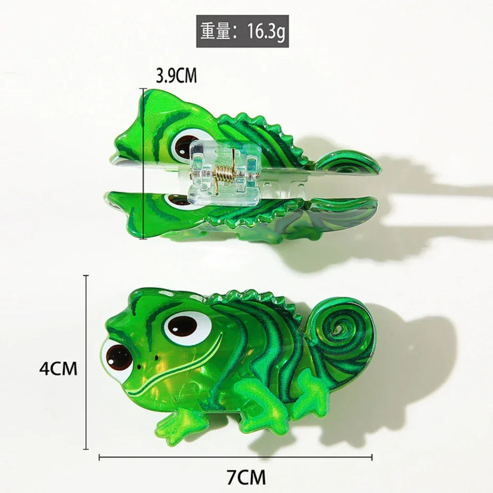 Whimsical Chameleon Acrylic Hair Clip (2.8 Inch) - TEVQA