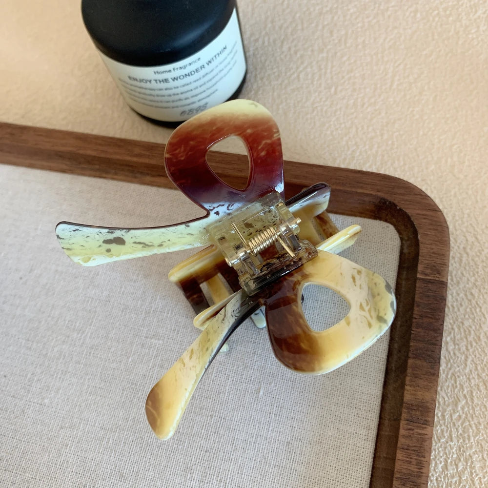 Acetate Bow Hair Claw Clip - 2.7 Inch Preppy & Patterned Hair Accessory