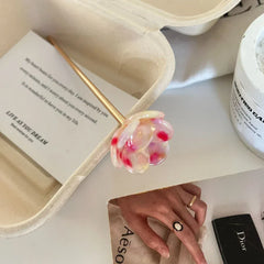 French Acetate Flower Hair Stick (5.9 Inch) - TEVQA