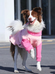 Pink Colorblock Fleece Sweatshirt For Large Dogs