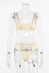 Chain Bra & Underwear Garter Belt Set - Dress In Beauty