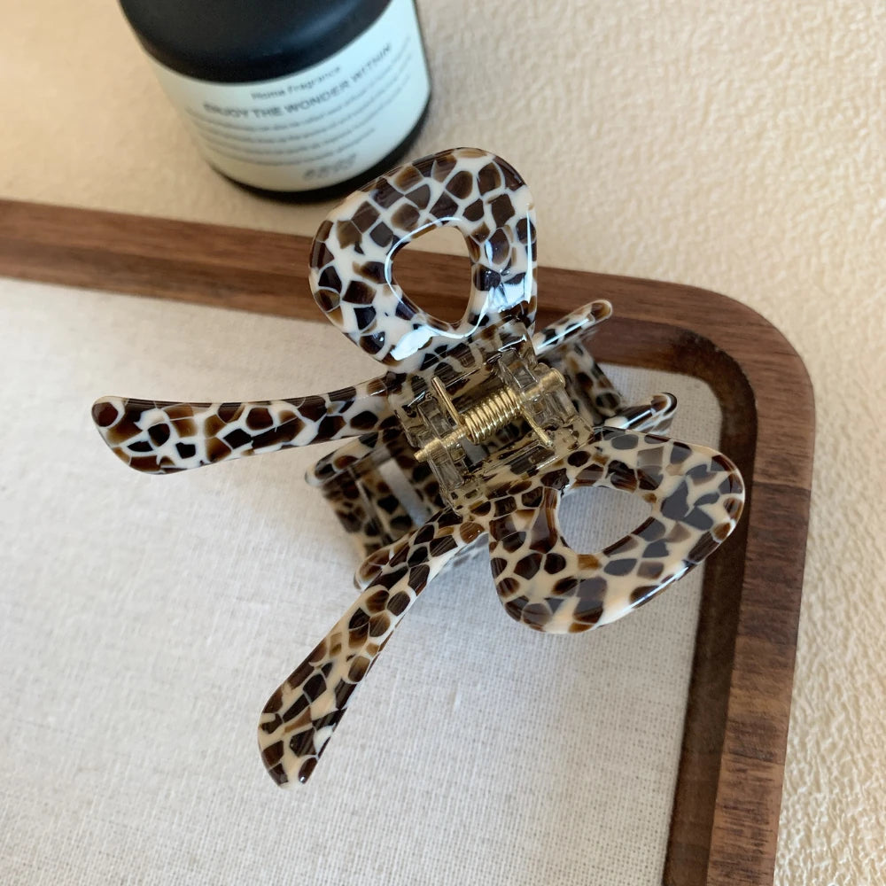 Acetate Bow Hair Claw Clip - 2.7 Inch Preppy & Patterned Hair Accessory