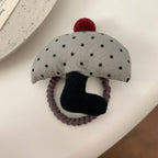 Whimsical Padded Charm Hair Tie - Cute Knit Elastic for Girls - TEVQA