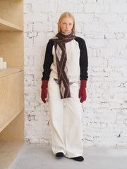 Brown Diamond Check Knit Neckwarmer