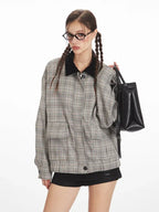 Vintage Plaid Harrington Jacket - TEVQA
