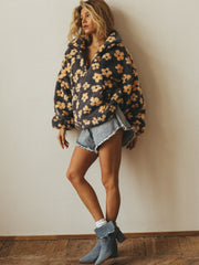 Cozy Vintage Floral Sherpa Fleece