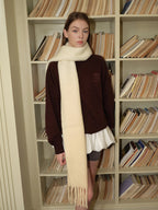 Ombre wool blend scarf with fringe detail - View 19 | TEVQA