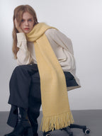 Soft Chunky Knit Oversized Scarf with fringe detailing - View 8 | TEVQA