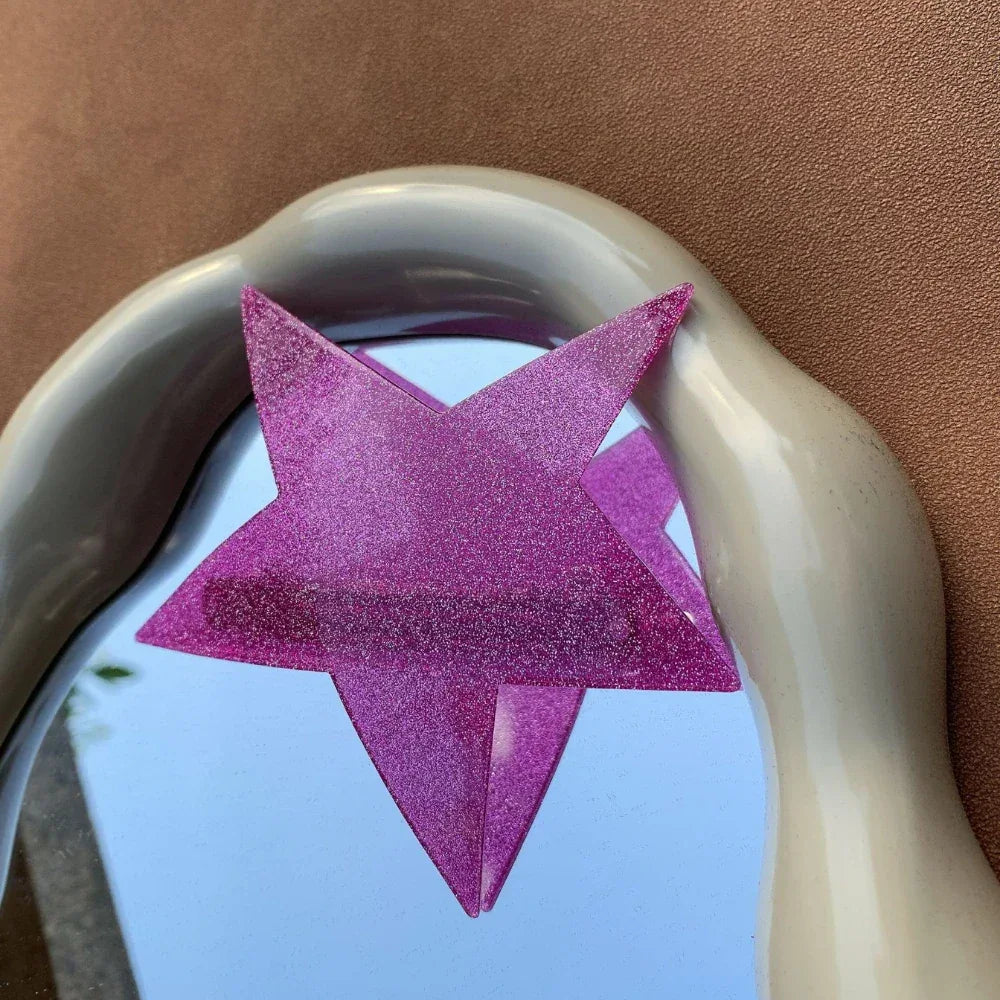 Oversized star hair barrette made from acetate - View 9 | TEVQA