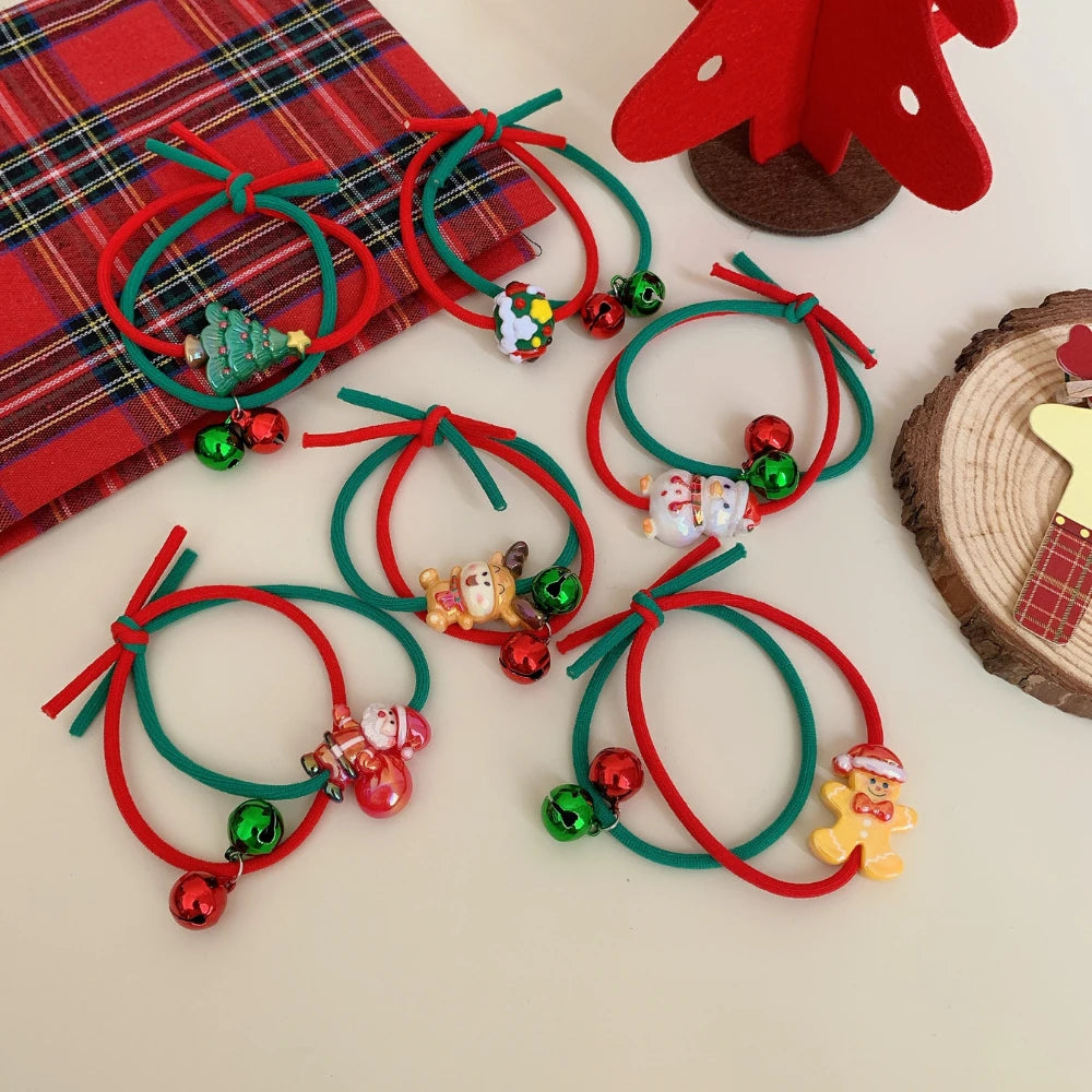 Festive Christmas Charm Hair Tie with Jingle Bells