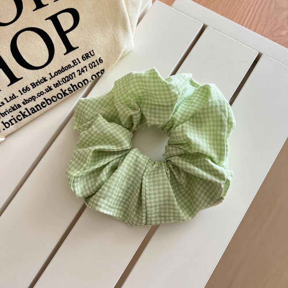 Oversized Gingham Scrunchie - View 10 | TEVQA