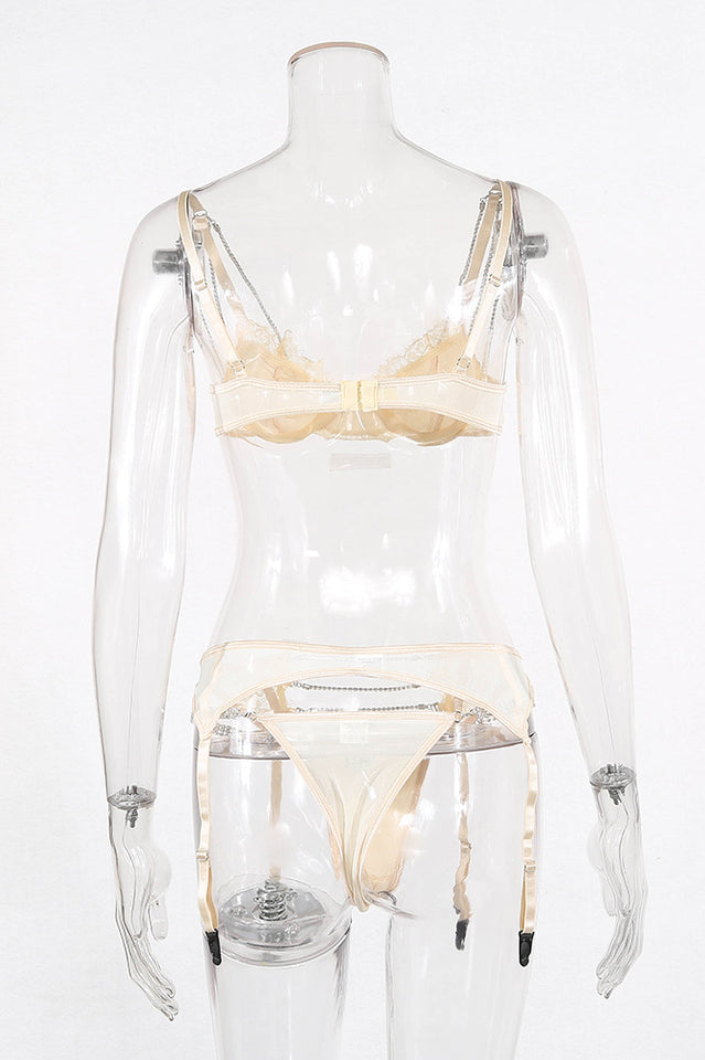 Chain Bra & Underwear Garter Belt Set - Dress In Beauty