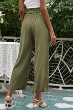 Women's wide leg pants with belt - View 10 | TEVQA