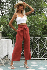 Basic Wide Leg Pants With Belt | Dress In Beauty