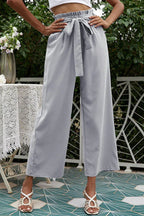 Women's wide leg pants with belt - View 15 | TEVQA