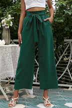 Women's wide leg pants with belt - View 12 | TEVQA