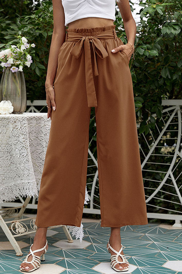 Basic Wide Leg Pants With Belt | Dress In Beauty