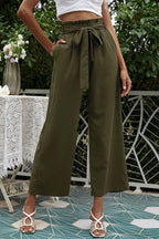 Women's wide leg pants with belt - View 27 | TEVQA