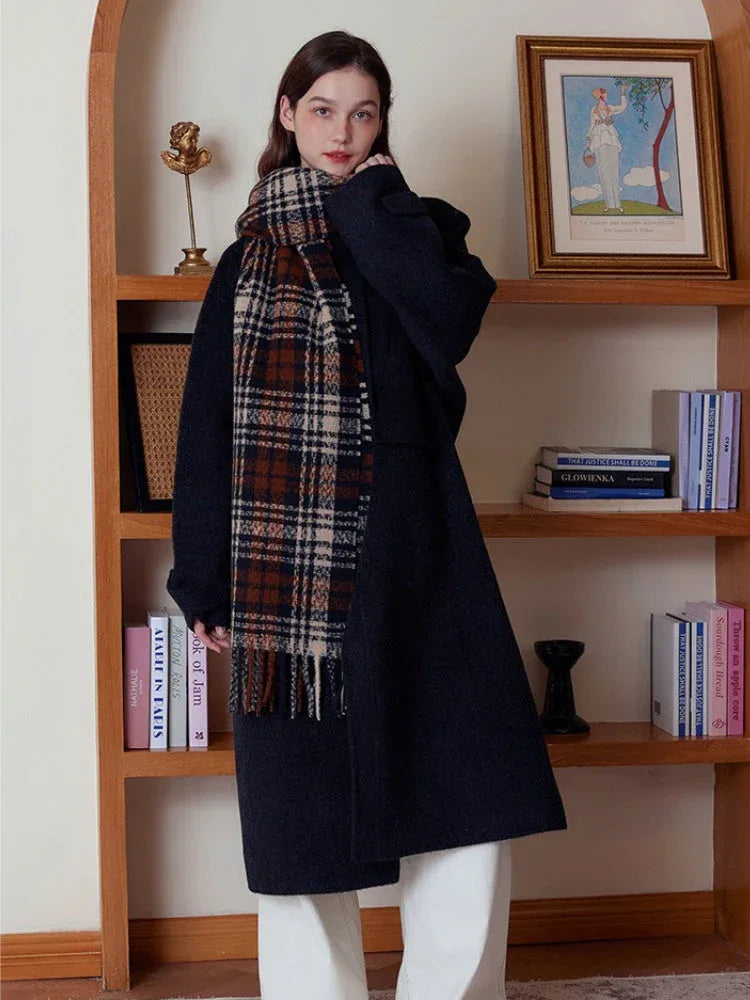 Vintage Academy Plaid Scarf - TEVQA