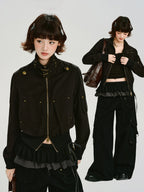 American Retro Utility Pocket Jacket Black