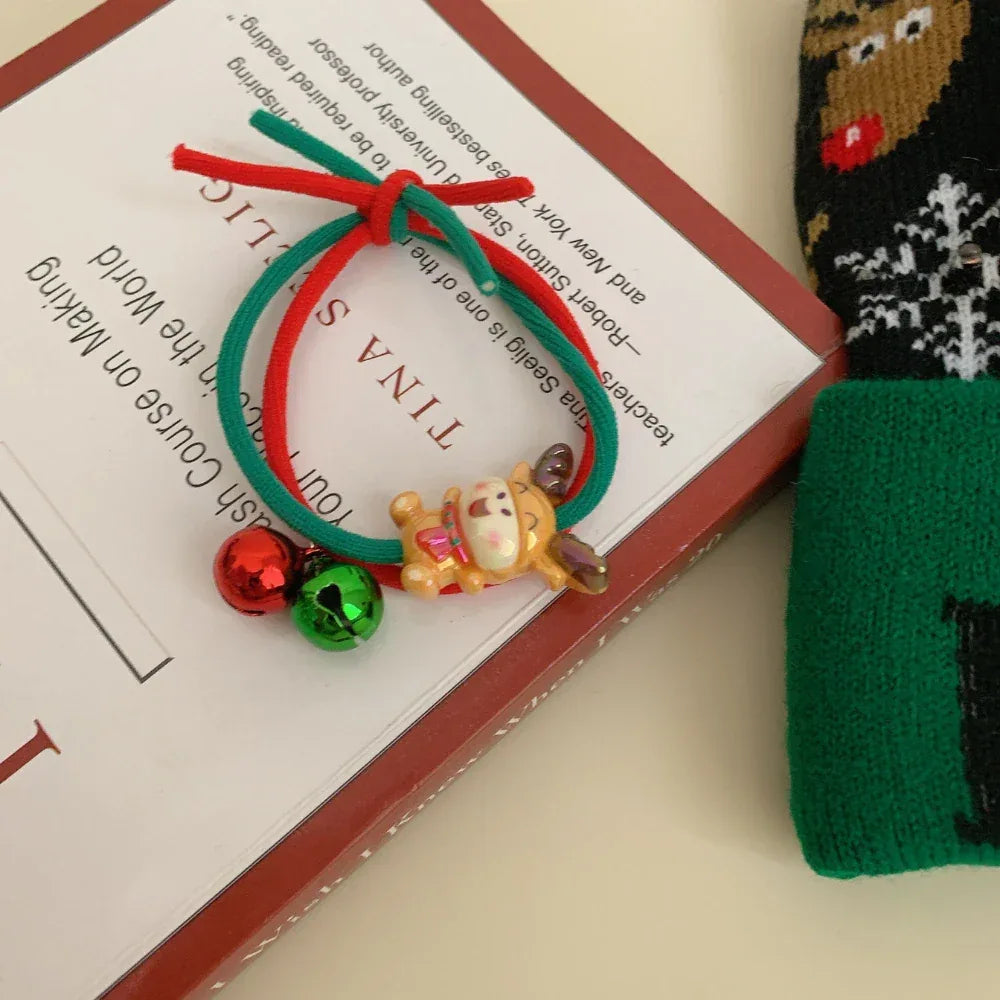 Festive Christmas Charm Hair Tie with Jingle Bells - View 11 | TEVQA