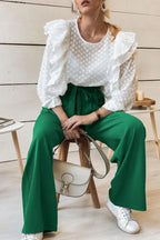High Waist Belted Wide Leg Pants - View 41 | TEVQA