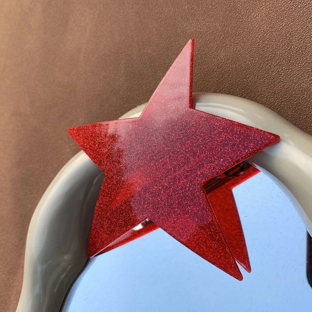 Oversized star hair barrette made from acetate - View 10 | TEVQA