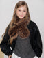 Gradient Leopard Faux Fur Scarf Brown